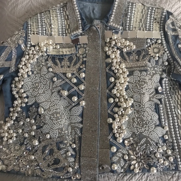 Sold- Embellished Denim Jacket - Picture 6 of 6